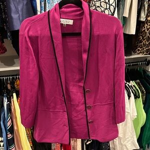 Kasper Pink Blazer with Black Trim